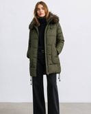QUILTED HOODED JACKET KHAKI (7690)
