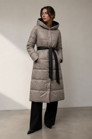 LANGE JACKE MIT HAUBE SCHWARZ (PM7231)