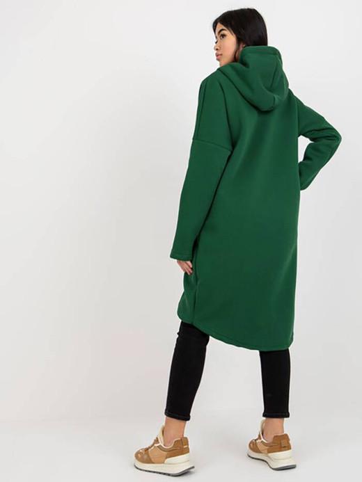 Rozpinana bluza do kolan ciemnozielona