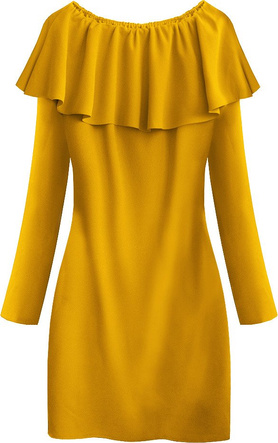 PROSTA SUKIENKA Z FALBANĄ ŻÓŁTA 1 (540ART)