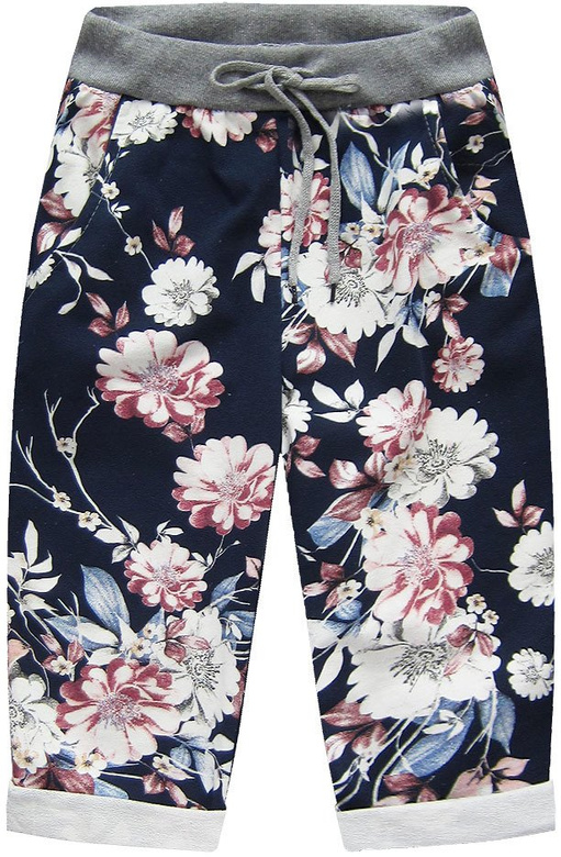 GEBLÜMTE BERMUDAS MARINEBLAU (9599)