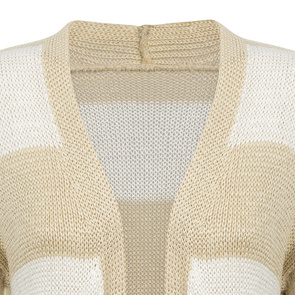 LONGLINE HOODED JUMPER WITH POCKETS WHITE-BEIGE (112ART)