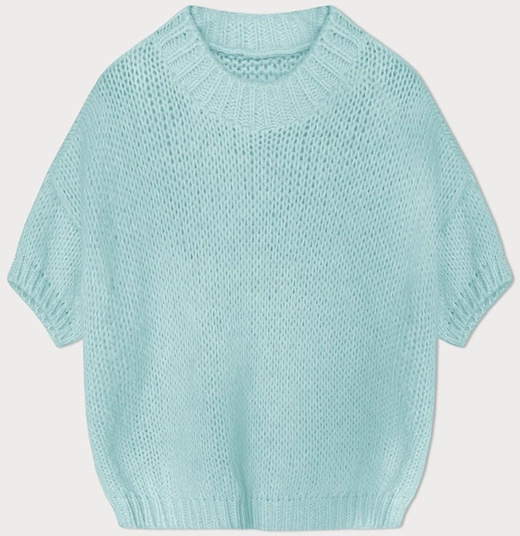 Elegancki neonowo-różowy sweter z krótkim rękawem