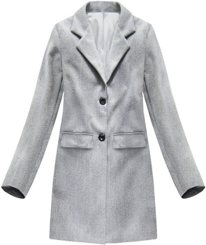 SINGLE-BREASTED COAT WITH BUTTONS LIGHT GREY (0760)