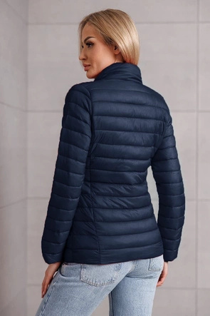 Pikowana kurtka ze stójką granatowa