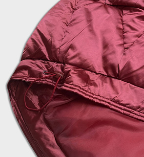 Luźna kurtka z kapturem bordowa