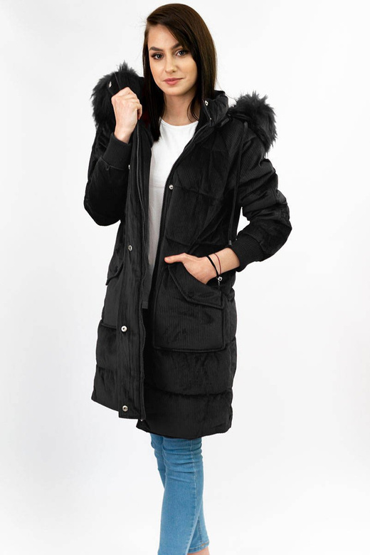 SCHWARZ GESTREIFTE JACKE (7764)