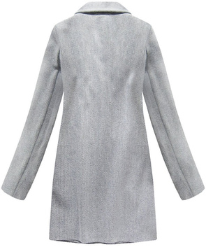 SINGLE-BREASTED COAT WITH BUTTONS LIGHT GREY (0760)
