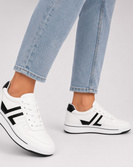 Sportowe buty damskie biało-czarne (ad-587)