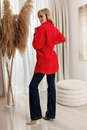 Płaszcz typu alpaka czerwony