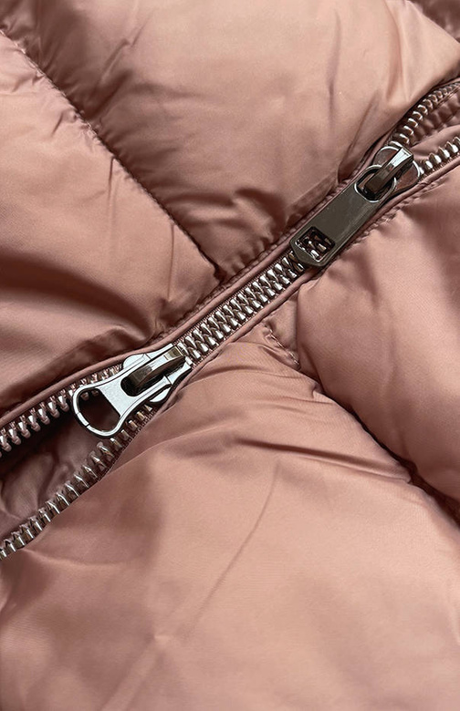 LONG QUILTED JACKET VINTAGE PINK (7701)