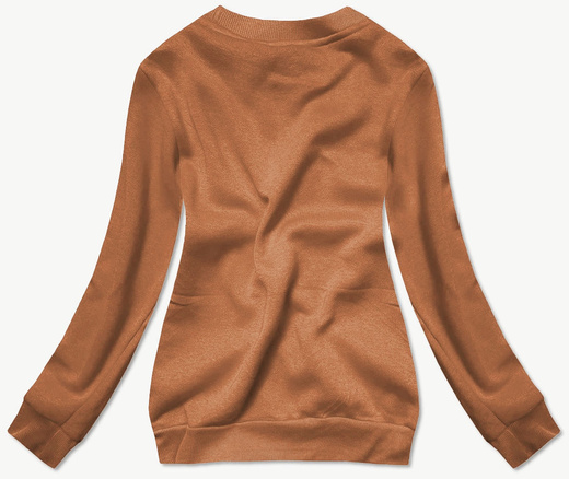 Dresowa bluza za ściągaczami ciemnobeżowa -6