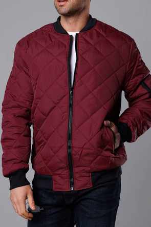 Bordowa męska kurtka typu bomber