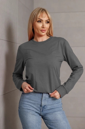 Cienka gładka bluza ciemnoszara