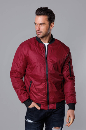 Bordowa męska kurtka typu bomber