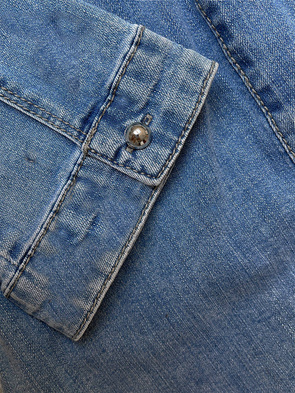 Tunika z paskiem i kołnierzykiem zapinana na guziki niebieski jeans