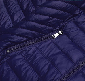 Uniwersalna granatowa kurtka przejściowa z odpinanym kapturem