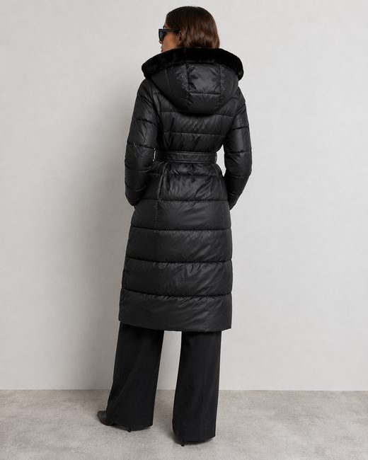LONG JACKET WITH HOOD BLACK (PM7231)