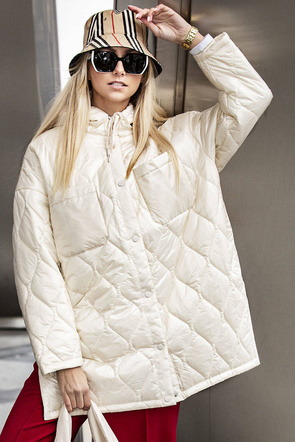 Przejściowa kurtka z kapturem ecru