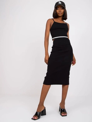 Bawełniana czarna sukienka na ramiączkach