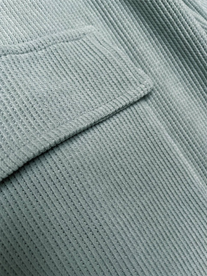 Miętowy komplet dresowy damski – bluza ze stójką (wafel) + spodnie z kieszeniami