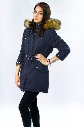 REVERSIBLE HOODED JACKET NAVY BLUE-GREY (W213)