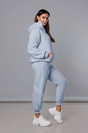 Ciepły damski komplet dresowy w kolorze niebieskim