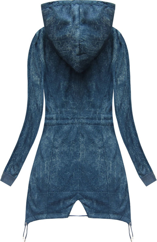 BLUSE MIT STICKEREI UND KAPUZE BLAU 2 (J205BS)