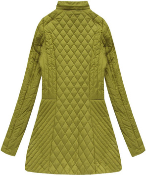 PIKOWANA KURTKA Z KAPTUREM MUSZTARDOWA (7030BIG)