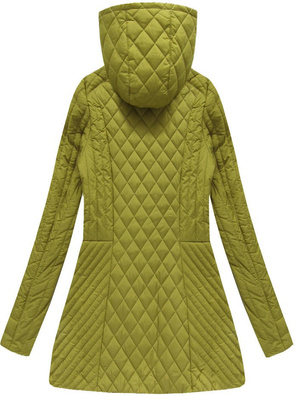 PIKOWANA KURTKA Z KAPTUREM MUSZTARDOWA (7030BIG)