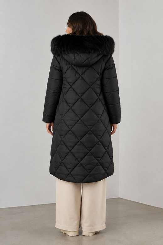 LONG WINTER HOODED JACKET BLACK (7688BIG)