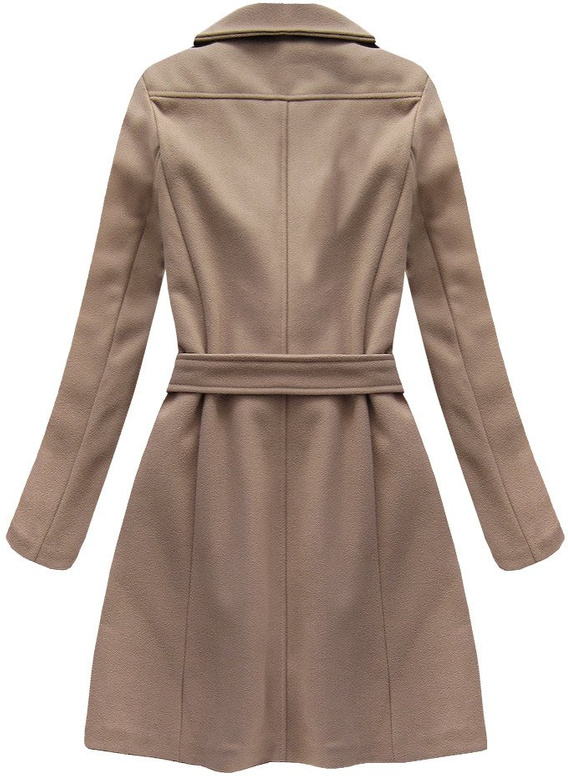 LANG ÜBERGANGSMANTEL MIT GÜRTEL BEIGE (8208)