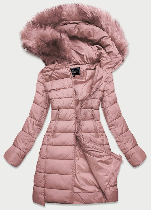 QUILTED HOODED JACKET VINTAGE PINK (7754BIG )