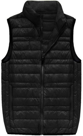 MĘSKA KAMIZELKA Z PUCHEM NATURALNYM CZARNA (5008)