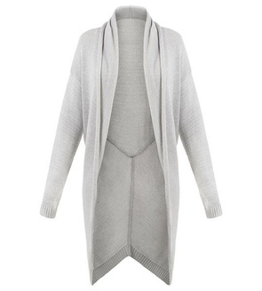 DŁUGI SWETER Z KOŁNIERZEM SZARY JASNY (SW88)