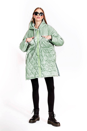 Przejściowa kurtka z kapturem miętowa