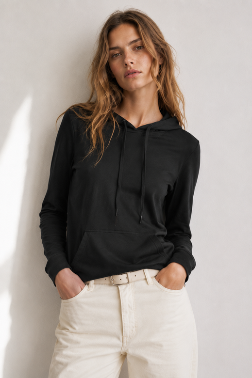 Czarna bluza dresowa z kapturem