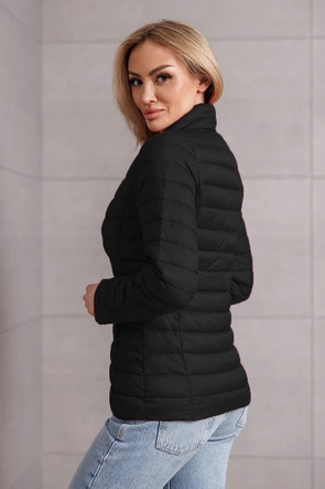 Pikowana kurtka ze stójką czarna