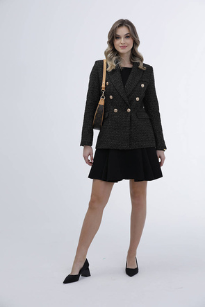 Taliowana czarna marynarka damska