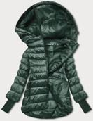 Krótka kurtka zielona z asymetrycznym dołem