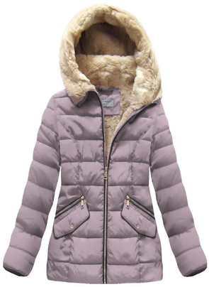 STEPPJACKE MIT KAPUZE ANTIK ROSA (B1051)