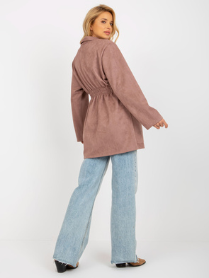 Damski płaszcz narzutka w kolorze brudnoróżowym