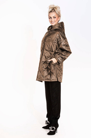 Przejściowa kurtka z kapturem brąz