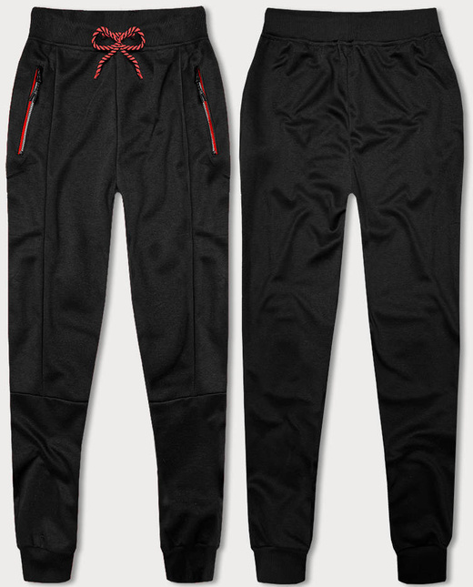 Dresy męskie z kolorowymi zamkami czarne (8K220-3)