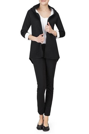 NEOPRENE HOODED BLAZER BLACK+WHITE (8008-1)