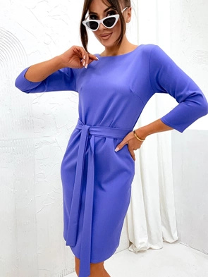 Fioletowa sukienka z rękawem 3/4