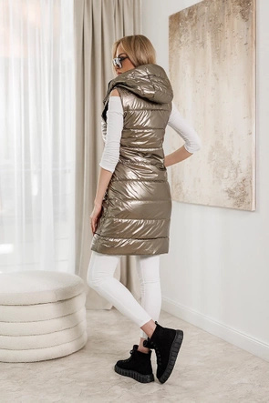 Złota kamizelka z asymetrycznym zamkiem