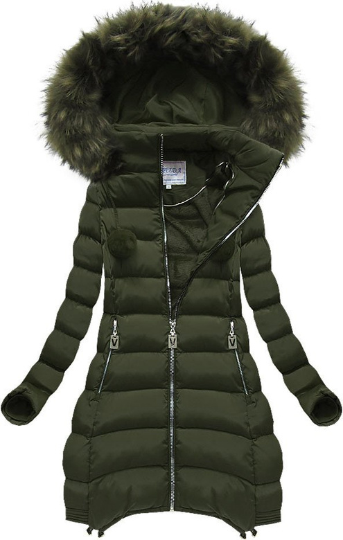 STEPPJACKE MIT KAPUZE KHAKI (W579BIG)