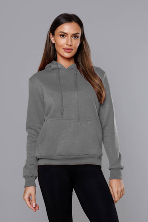 Damska bluza z kapturem ciemny szary