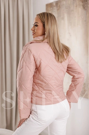 Krótka kurtka pikowana pudroworóżowa